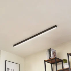 Lucande LED-loftlampe Teniona, 132 cm, sort, aluminium
