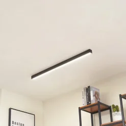 Lucande LED-loftlampe Teniona, 101 cm, sort, aluminium