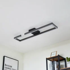 Lucande LED-loftlampe Yvor, 100 cm, sort, aluminium