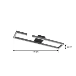 Lucande LED-loftlampe Yvor, 100 cm, sort, aluminium