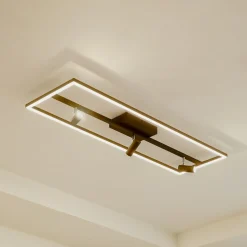 Lucande LED-loftlampe Yvor, 99,5 cm, sort, drejelig