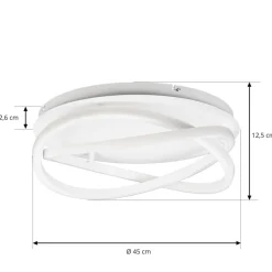Lucande LED-loftslampe Aldric, hvid, aluminium, Ø 45 cm