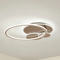 Lucande LED-loftslampe Circulo, kaffebrun, CCT, dæmpbar
