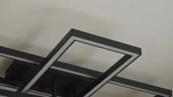 Lucande LED-loftslampe Tjado, 94 cm lang, sort, metal