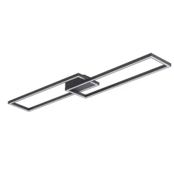 Lucande LED-loftslampe Tjado, 120 cm lang, sort, metal