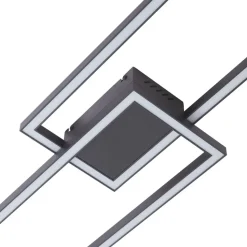 Lucande LED-loftslampe Tjado, 120 cm lang, sort, metal