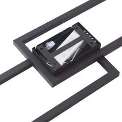 Lucande LED-loftslampe Tjado, 120 cm lang, sort, metal