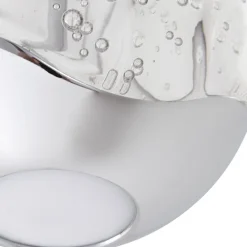 Lucande LED-pendellampe Hayley, Ø 9 cm, kromfarvet, glas