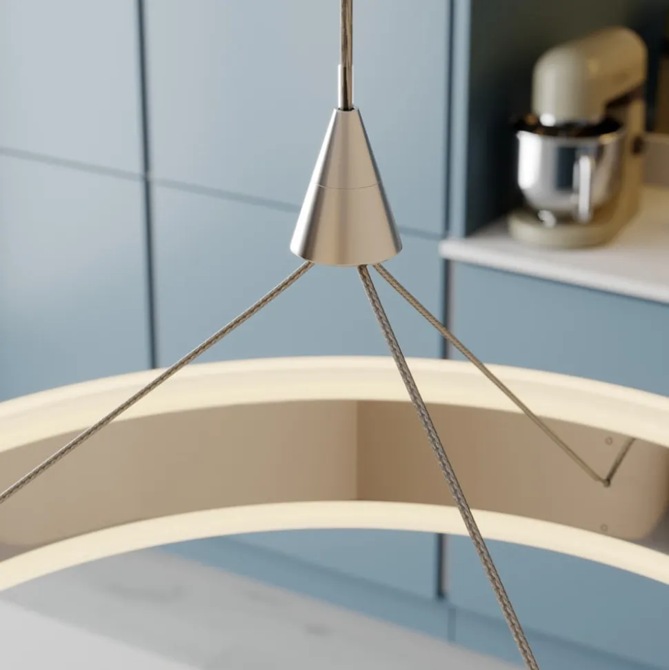 Lucande LED-pendellampe Lyani, 115 cm, 3 lyskilder, krom, dæmpbar