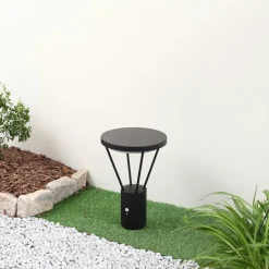 Lucande LED-sokkellampe Elario, 44 cm, sort, sensor