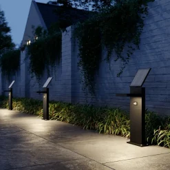 Lucande LED-solcellelampe Silvan, 60 cm, sensor, antracit