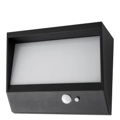 Lucande LED-solcellevægslampe Dava, 14 cm høj, aluminium, sensor