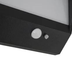 Lucande LED-solcellevægslampe Dava, 14 cm høj, aluminium, sensor