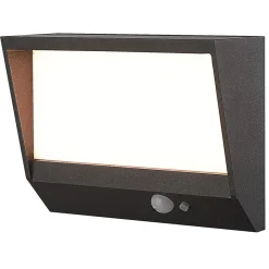 Lucande LED-solcellevægslampe Dava, 14 cm høj, aluminium, sensor