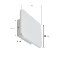 Lucande LED-væglampe Elrik, hvid, 22 cm høj, metal