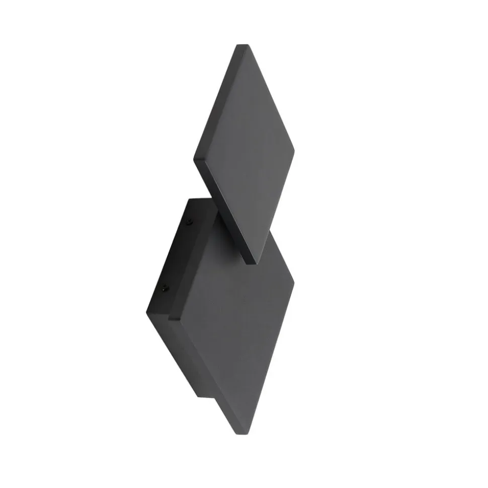 Lucande LED-væglampe Elrik, sort, 27 cm høj, metal