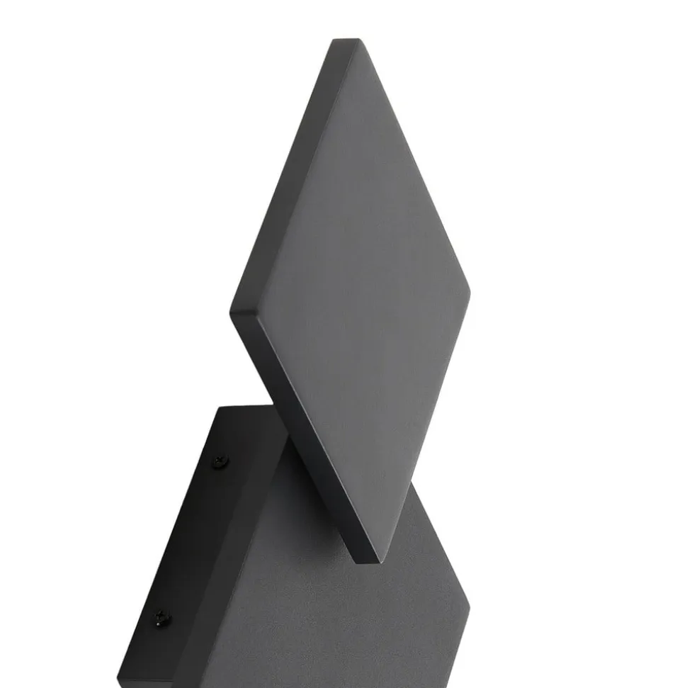 Lucande LED-væglampe Elrik, sort, 27 cm høj, metal