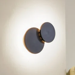 Lucande LED-væglampe Elrik, sort, 20 cm høj, metal