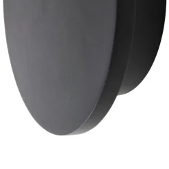 Lucande LED-væglampe Elrik, sort, 20 cm høj, metal