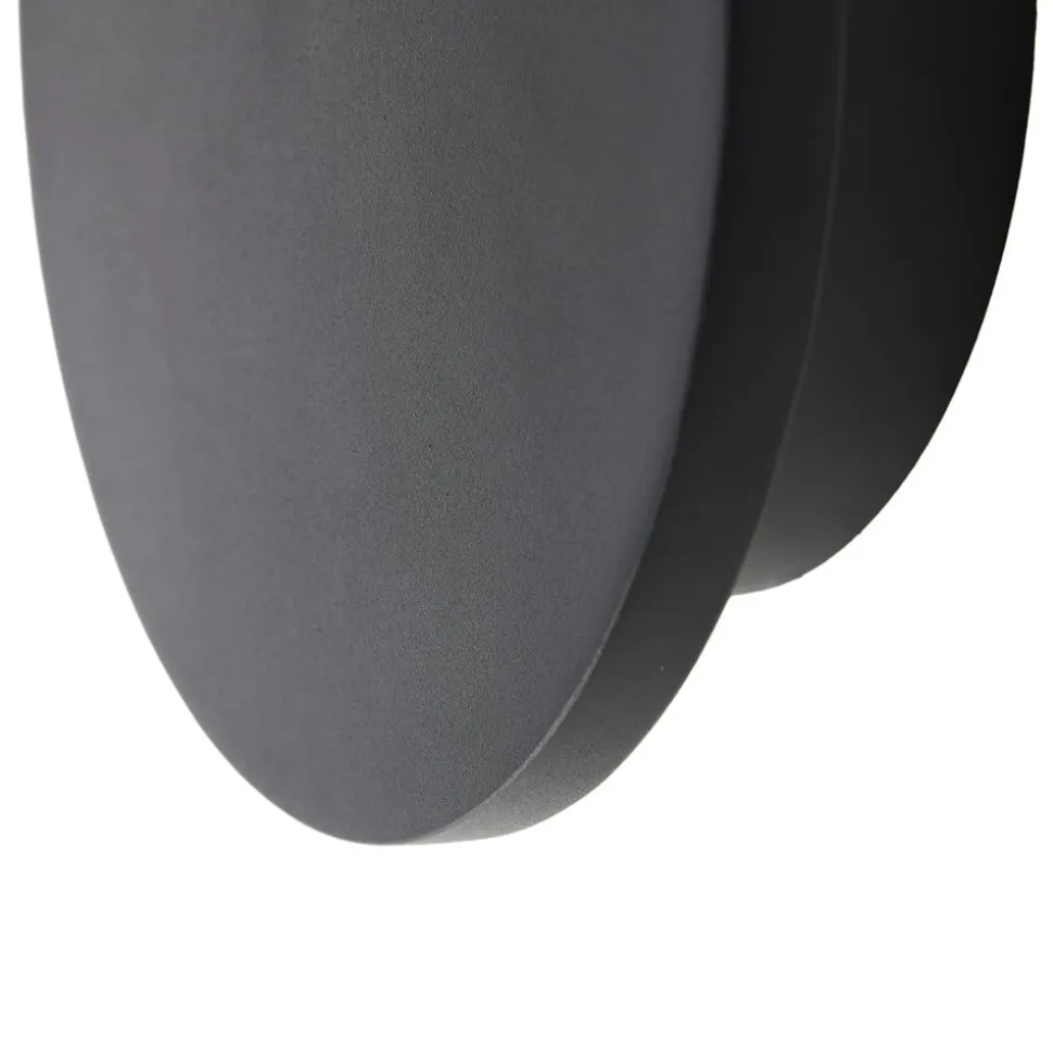 Lucande LED-væglampe Elrik, sort, 20 cm høj, metal