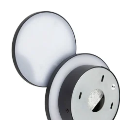 Lucande LED-væglampe Elrik, sort, 20 cm høj, metal