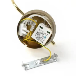 Lucande LED-væglampe Hayley, guldfarvet, glas, 34 cm høj