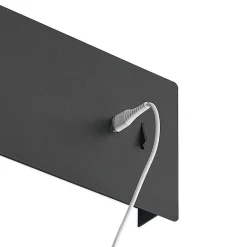 Lucande LED-væglampe Kimo, 32 cm, sort, aluminium, USB