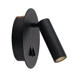 Lucande LED-væglampe Magya, sort 2 lyskilder, rund