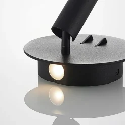 Lucande LED-væglampe Magya, sort 2 lyskilder, rund