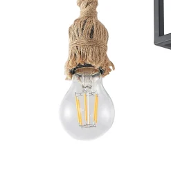 Lucande loftlampe Andrik, 44 cm, 3 lyskilder, hampereb, metal