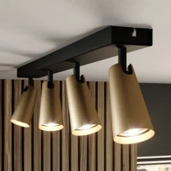 Lucande loftlampe Angelina, 4 lyskilder, messing/guld