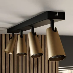 Lucande loftlampe Angelina, 4 lyskilder, messing/guld