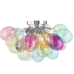 Lucande loftlampe Diborah, farvet, glas, Ø 50 cm, G9