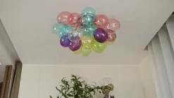 Lucande loftlampe Diborah, farvet, glas, Ø 50 cm, G9