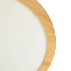 Lucande loftlampe Joren, Ø 48 cm, træ, CCT, fjernbetjening