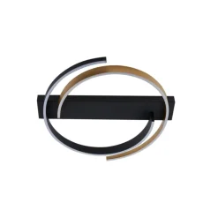 Lucande loftlampe Natsuma, sort/guld, metal, Ø 50 cm