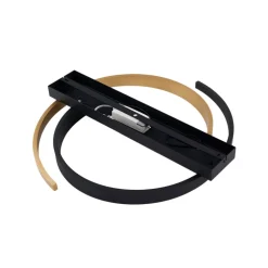 Lucande loftlampe Natsuma, sort/guld, metal, Ø 50 cm