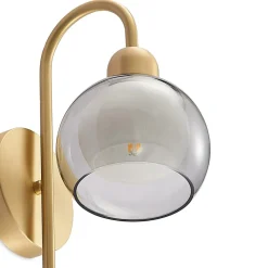 Lucande Mylah væglampe med glasskærm, messing