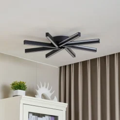 Lucande Smart LED-loftlampe Tjado, Ø70 cm, sort, RGBW