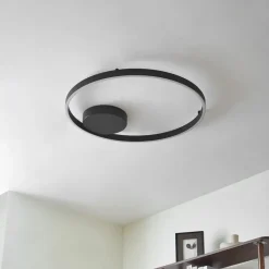 Lucande Smart LED-loftlampe Moise, sort, CCT, Tuya