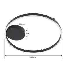 Lucande Smart LED-loftlampe Moise, sort, CCT, Tuya