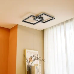 Lucande Smart LED-loftslampe Tjado, 85 cm, sort, RGB, CCT