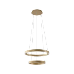 Lucande Smart LED-pendel Yonam, guld, 2-lys, Tuya