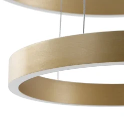 Lucande Smart LED-pendel Yonam, guld, 2-lys, Tuya