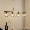 Lucande Sotiana hængelampe, 4 glaskugler, sort