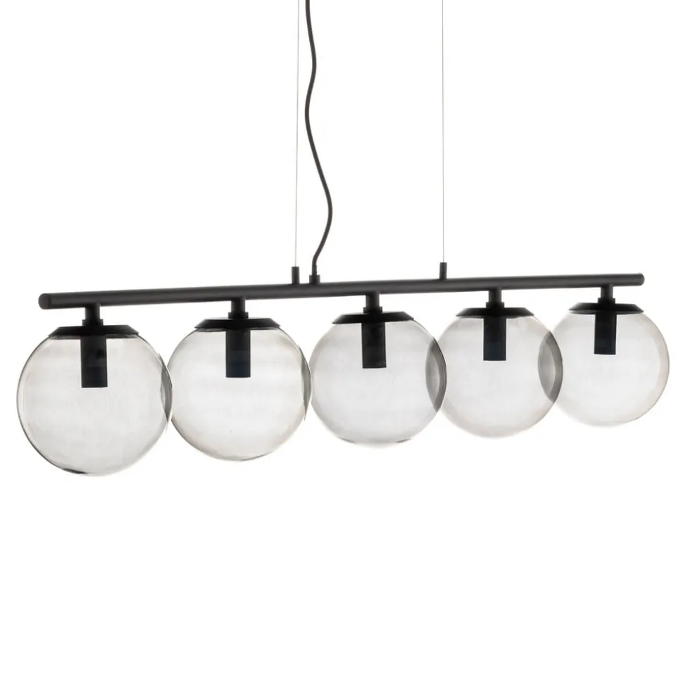 Lucande Sotiana hængelampe, 5 glaskugler, sort