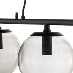 Lucande Sotiana hængelampe, 5 glaskugler, sort