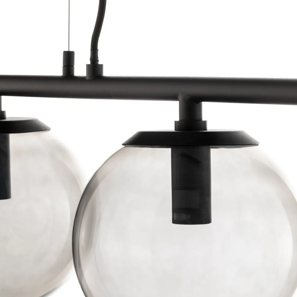 Lucande Sotiana hængelampe, 5 glaskugler, sort