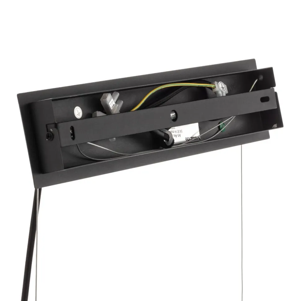 Lucande Sotiana hængelampe, 5 glaskugler, sort