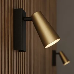 Lucande spotlight Angelina, messing/guld, metal, 1 lyskilde.